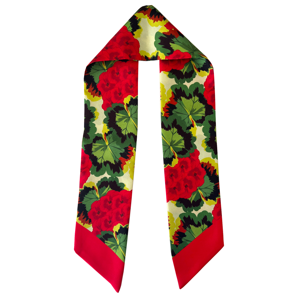 Red Pelargonium Twilly Scarf