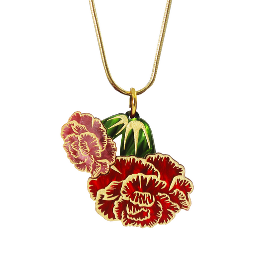 Pink/Red Carnation Necklace