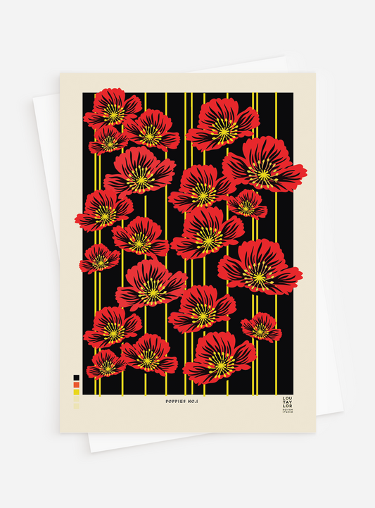 Red Poppies No1 Greetings Card