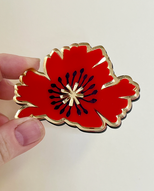 Red Poppy brooch
