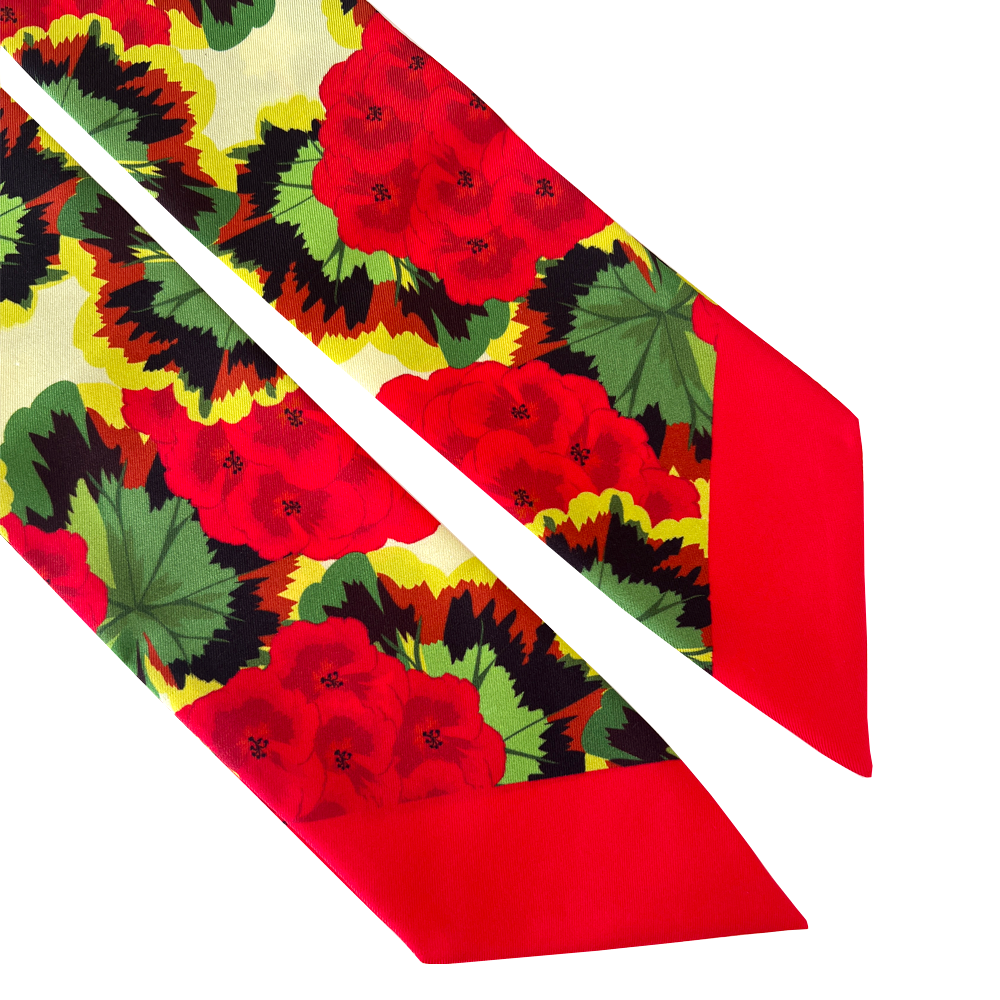 Red Pelargonium Twilly Scarf