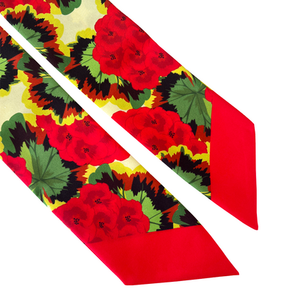 Red Pelargonium Twilly Scarf