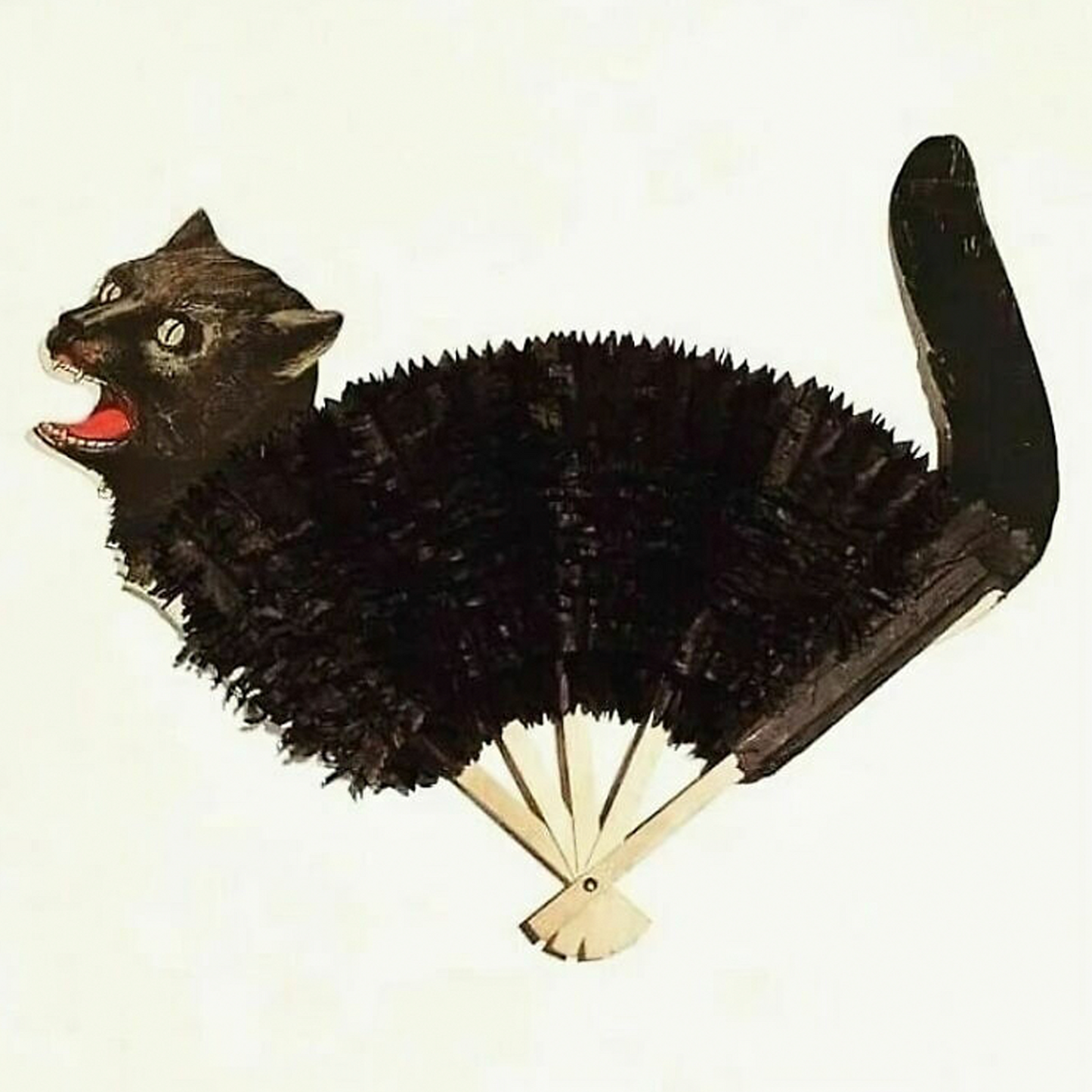 Black Cat Fan brooch