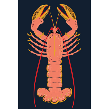 Lobster print  (pink on blue)